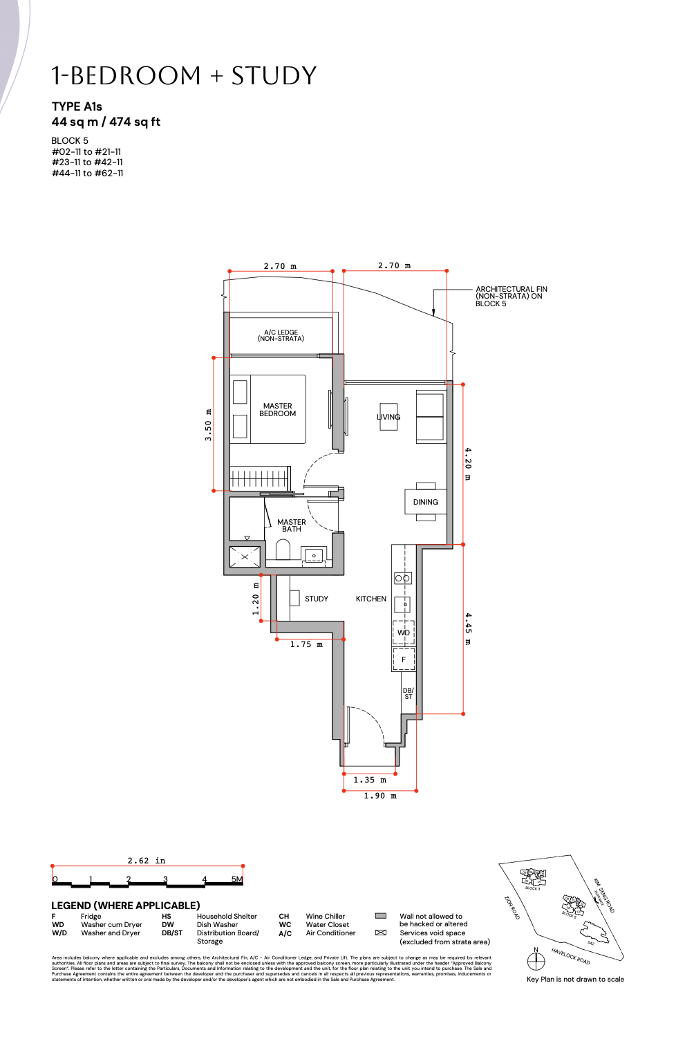 1 Bedroom + Study Unit